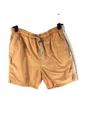 Timberland Mens Orange Striped Swim Trunks Elastic Waist Mesh Lining Size M